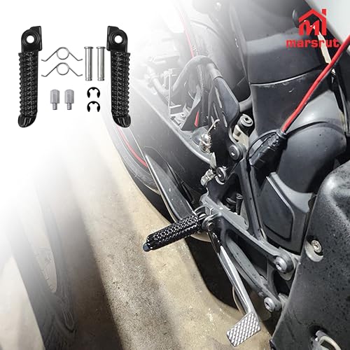 Image of 1 Pair Foot Pegs Fits for Yamaha R3 MT-03 YZF R25 MT25 MT03 2014-2023, Front Motorcycle Footrest Pedal Peg Rest Bracket, Aluminum Driver Footpeg Set, Posapies Para Moto (10Pcs, Color: Black)