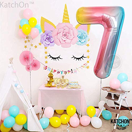 Image of KatchOn Rainbow Number 7 Balloon 40 Inch