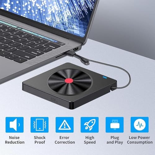 Unidad Externa CD/DVD USB 3.0 Tipo C Slim para Laptop miniatura 5