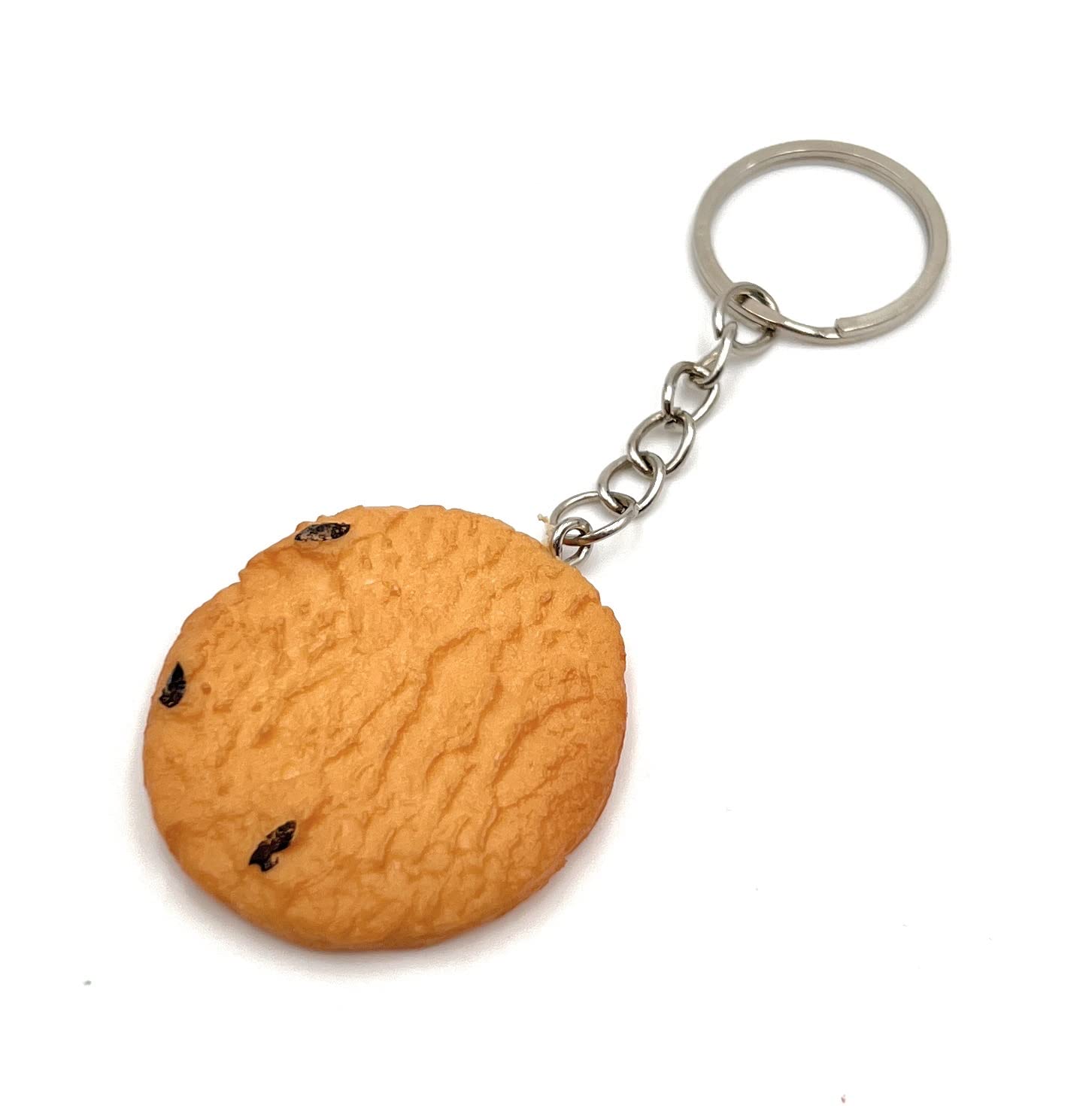 H-CustomsBiscuit Cookie Chocolate Pastry Keychain Charm Brown
