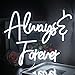 Produktbild Looklight Always Forever Neonschild weißes LED-Leuchtreklame für Wanddekoration Acryl-Buchstabe USB LED Nachtlampe für Schlafzimmer Hochzeit Verlobung Vorschla Geburtstag Party Dekor Weihnachts schild