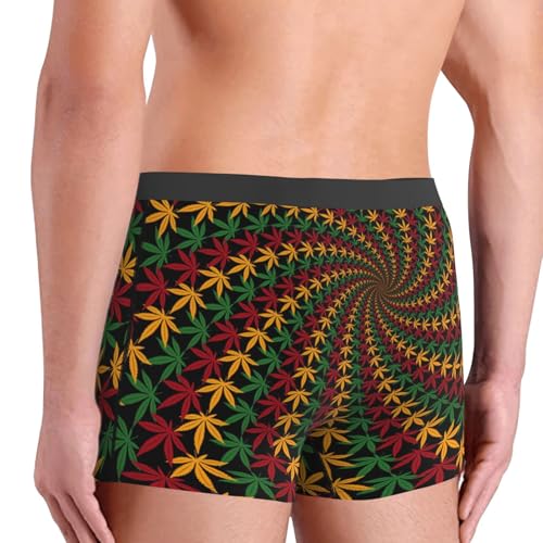 Cannabis Leaf Boxer Briefs Men Underpants Elastic Belt Boxers Breathable Ball Pouch Sports Boxer Brief3