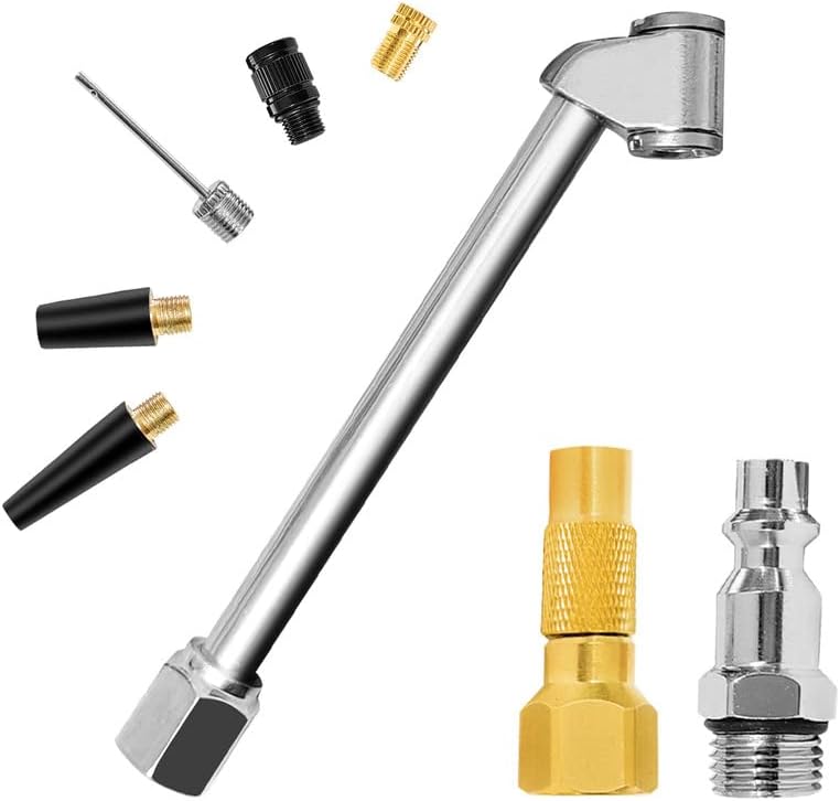 V2ine Juego combinado inflable de 8 piezas portabrocas de aire de conexión de 2 víasenchufe rápido de 14 pulgadas portabrocas de neumático NPT