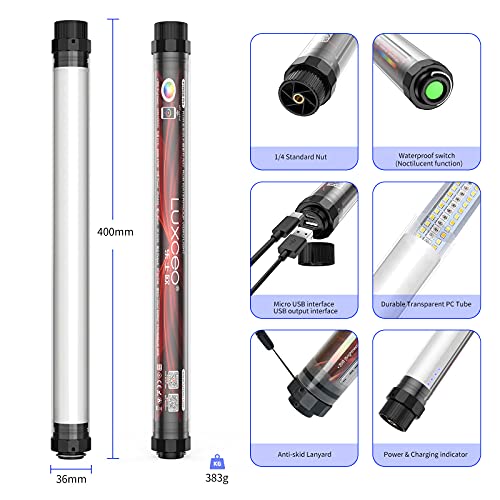 LUXCEO P7RGB Pro LED Video Licht Handheld Fotografie Licht 3000K-5750K,10400 mAh,RGB Full Color CRI≥95 Unterstützung APP… – Bild 4