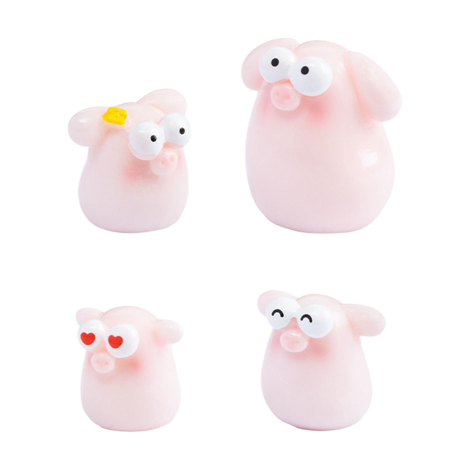 fexxkg Minisature Piggy Statue Garden Decors Resin Pigs Figurine Toy Minis Cake Toppers for Birthday Party Decors Supplies