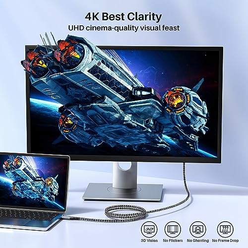 Image of ZeroneTeck USB C to USB C Cable (1FT 3 Pack), 4K USB C Monitor Cable Right Angle, UHD USB Type C Video Output, 20Gbps 100W Fast Charging, for MacBook, Dell, LG, HP, KYY,ARZOPA, ForHelp, Black