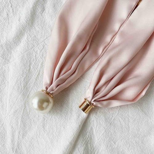 Women's Neck Protection Pearl Scarf Summer Headscarf Magnetic Buckle Decorative Pendant Scarf Simple Full Match Scarf4