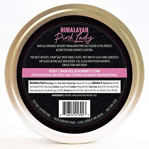 Pink Lady Exotic Cocktail Salt - All-Natural Glass Rimmer & Finishing Pink Salt, from the Himalayan Mountains, Ground Extra Fine - No MSG, Non-GMO, Gluten-Free - 5 oz. Stackable Tin - Thumbnail 2