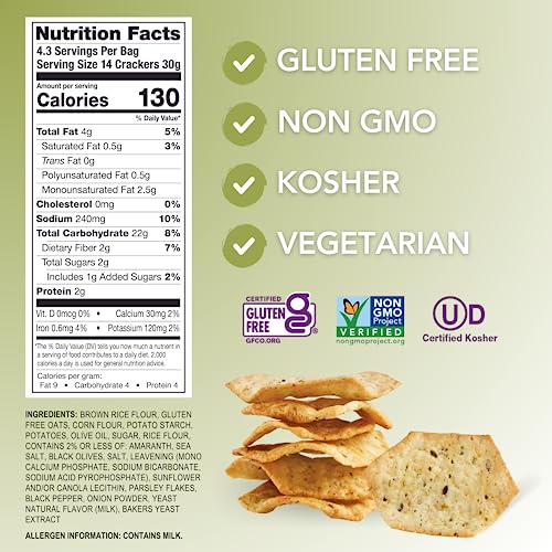 Milton'S Craft Bakers 0606541803058 Gluten Free Olive Oil & Sea Salt Crackers thumb #2