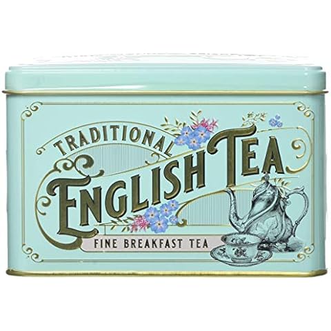 New English Teas Vintage Victorian Tea Tin with 40 English Breakfast teabags Cover