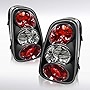 Autozensation Compatible with Mini Cooper S 2002-2004, Black Tail Lights, L+R Pair Taillight Assembly