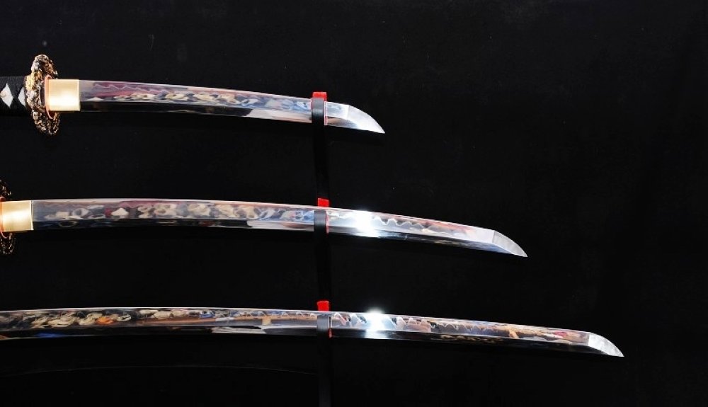 Lyuesword Hand Forged Japanese Clay Tempered Katana Wakizashi Tanto Set 3 Piece Real Cut