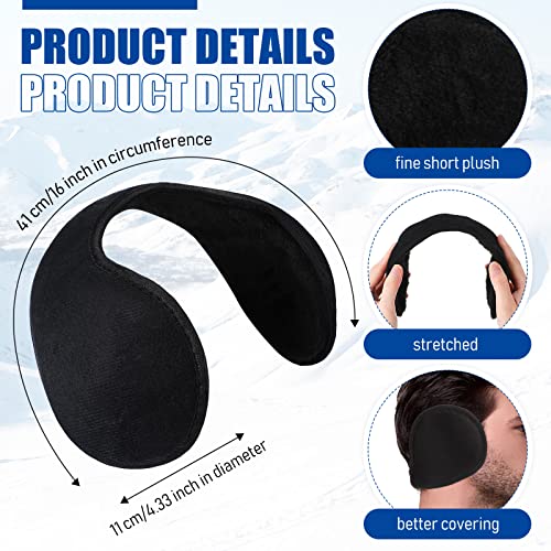 50 Packs Winter Earmuffs Unisex Winter Ear Warmer Behind Head Black Fleece Ear Muffs For Men Women Winter Outdoor Activities Warming Accessory Christmas Gifts #TOP1