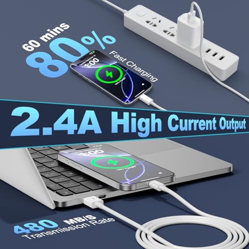 Osecet Car Carplay Cable for iPhone 17/16/15,USB A to USB C Cable Compatible for iPhone 17 16 15 Pro Max/Plus, iPad Pro/Air 5/4/6th Gen iPhone Charger 3 FT (White) - Image 5