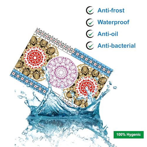 Image of DakshyaIndustries Pack of 4 PVC Printed Fridge Mat /Refrigerator Mat (Multicolour)