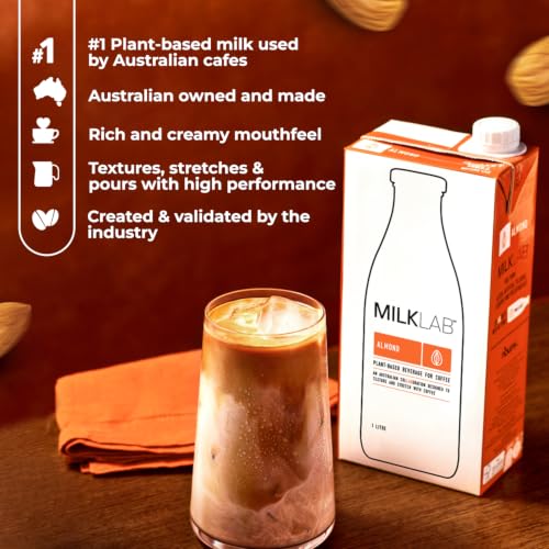 Image of MILKLAB Almond Barista Milk 1L | Made with 100% Aussie Almonds | Plant-Based Milk for Coffee | Smooth, Nutty & Velvety | Dairy-Free, Low Sugar, Gluten-Free | Cafe-Style Almond Milk for Home Baristas