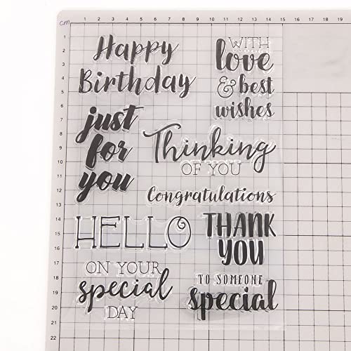 Large Greetings Blessing Words Clear Stamps Transparent Silicone Stamp Album Cards Rubber Stamp For Card Making Decoration And Diy Scrapbooking #TOP3