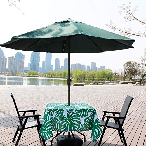 Image of EHouseHome Outdoor Indoor 60inch SquareTablecloth with Umbrella Hole and Zipper, Waterproof Zippered Patio Table Cloths, Spring /Summer Table Covers for Backyard Circular Table /BBQs /Picnic