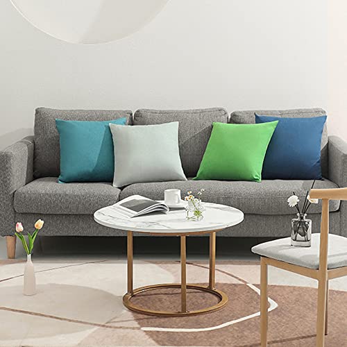 Wemeon Outdoor Waterproof Pillow Covers18X18In Set Of 4, Solid Color Pillows Decorative Square Patio Furniture Pillows For Couch Patio Balcony Tent Garden(Orange/Teal) (18“X18”, Blue) #TOP1