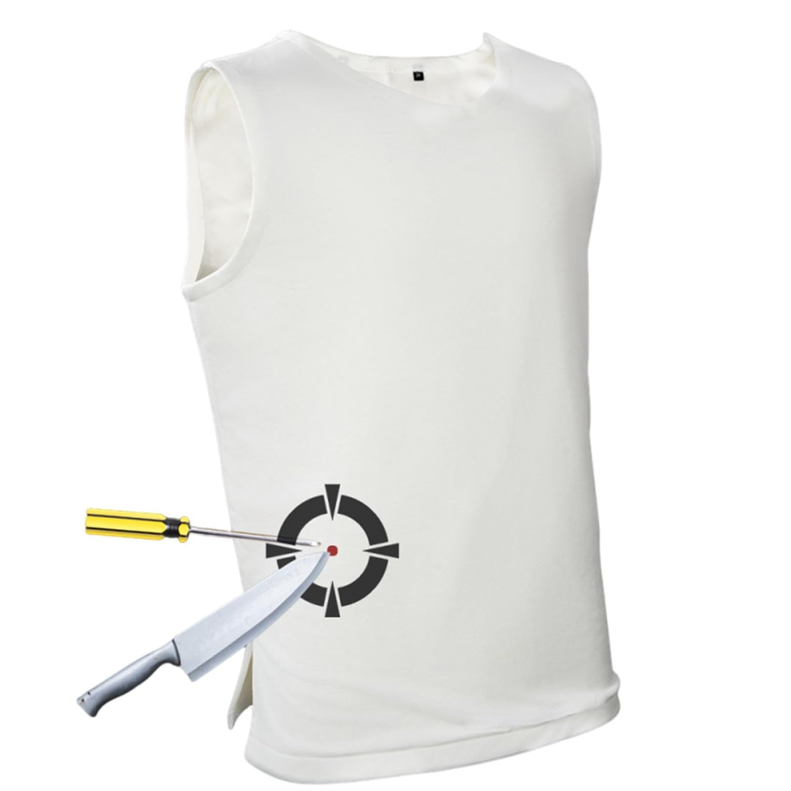 Chaleco Antipuñaladas Nivel 5 para Hombre y Mujer, Ropa Anticorte Segura | Ropa de Seguridad Ligera y Transpirable para Protección Personal y Trabajos de Fabricación Metalúrgica(White,M)