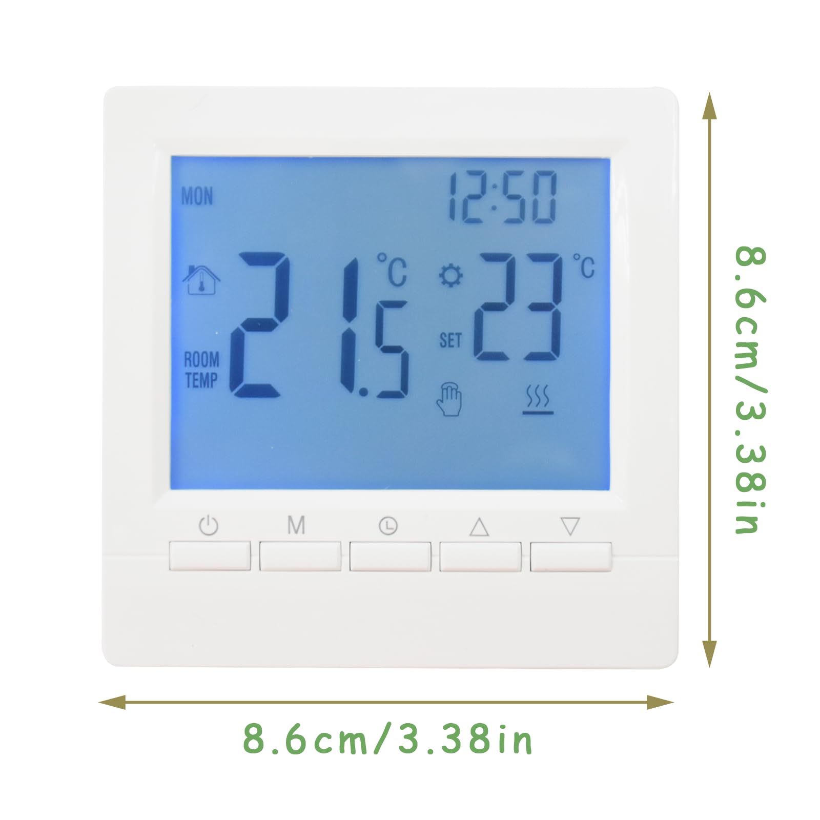 Thermostat numérique pour chaudière à gaz, montage mural, chaudière et contrôle du chauffage par le sol, avec protection pour enfants et protection antigel