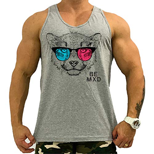 Regata Masculina Cavada MXD Conceito Leopardo De Óculos (Mescla, G)