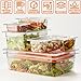 CURTA 6 Pack NSF Food Pans, 1/4 Size 4 Inch Deep, Commercial Polycarbonate Plastic Clear Freezer-Safe