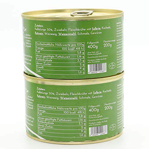 2 X Konserve Diem Saures Lüngerl vom Kalb - Beuschel - Kalbslunge in dunkler Einbrenne - Saure Lunge - 240g Fleischeinwage - lange haltbar – Bild 3