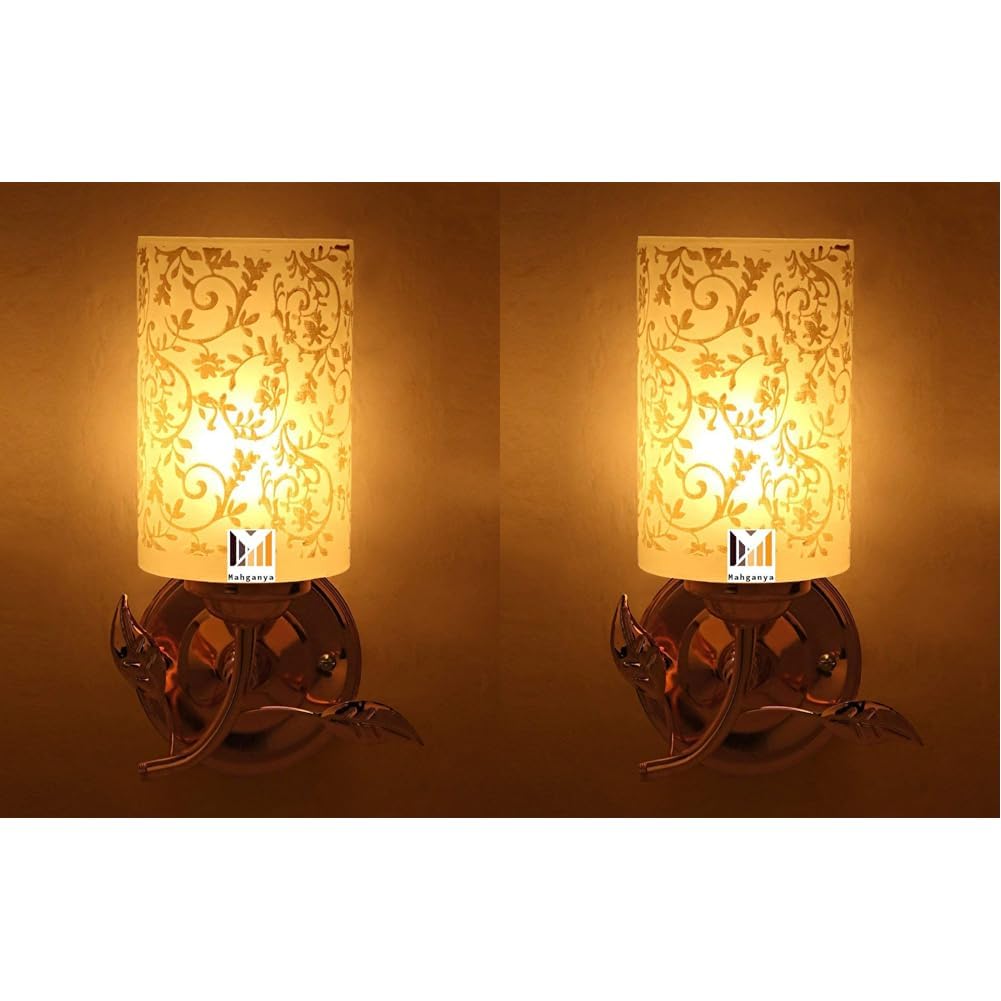 Mahganya Industries Designer Home Decorative Modern Wall lamp, Decorative Light for Indoor Application without Bulb walllight (White Color) 0509 (Item1),Corded Electric (Pack of 2) (B0D81C7RKM) Amazon Price History, Amazon Price Tracker