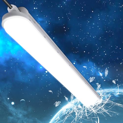 TONFFI Feuchtraumleuchte LED 60CM 18W 2250LM Röhrenlampe Komplett 4000K Neutralweiß IP65 Verknüpfbar Wannenleuchte Feuchtraumlampe Led Keller...