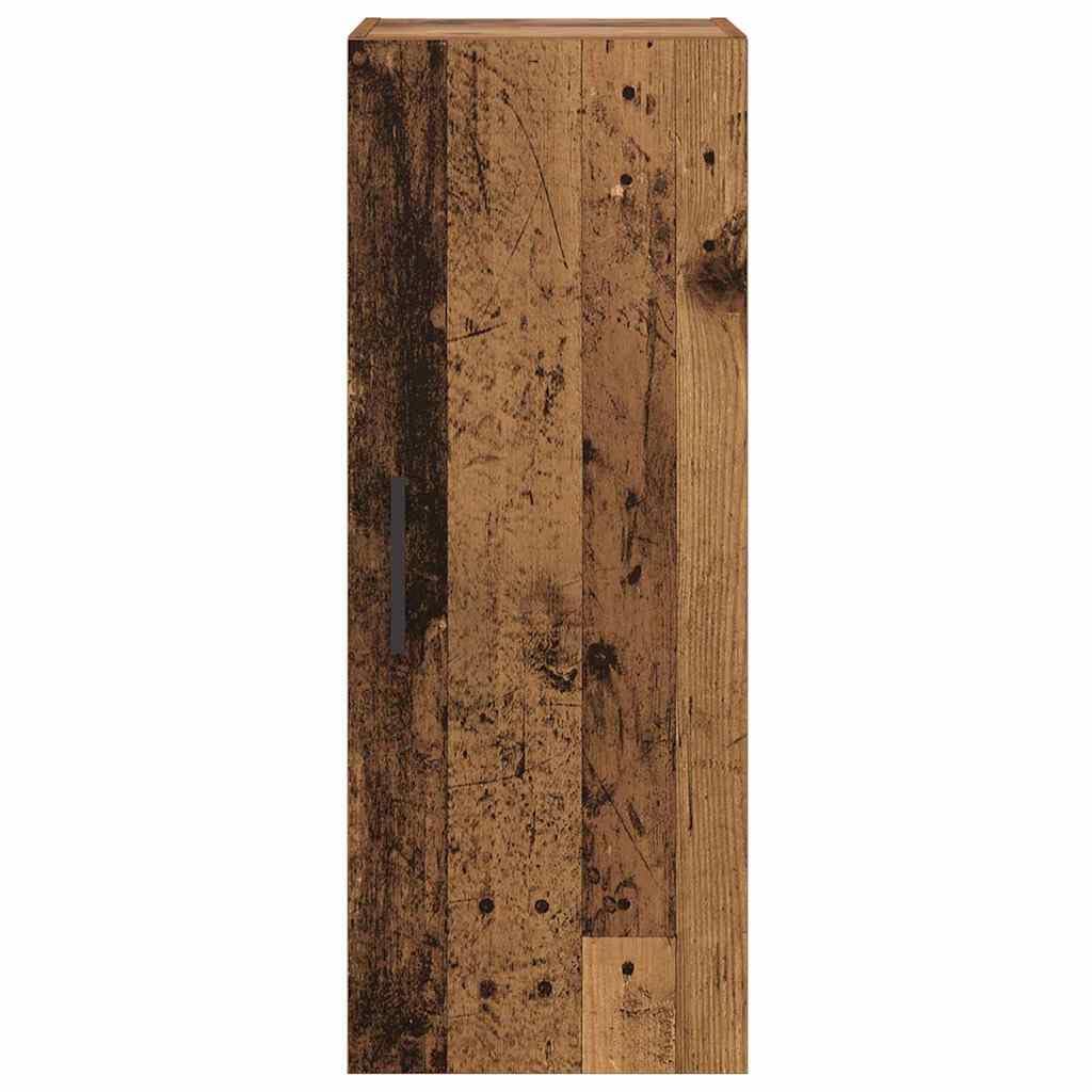 vidaXL Wandschrank Altholz 34,5 x 34 x 90 cm Holzwerkstoff, Wandregal fürs Wohnzimmer, modernes Design, viel Stauraum, platzsparendes Möbelstück, praktische Aufbewahrung