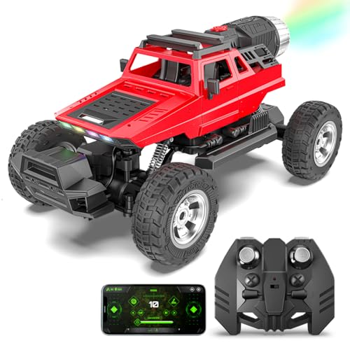 Image of Mirana Explorer 4WD 4x4 RC Car Toy for Kids - Remote & App Controlled Vehicle - Off Road Rock Crawler Monster Truck ATV - Type-C USB Rechargeable - for Boys & Girls 4 to 10 Years (Red)