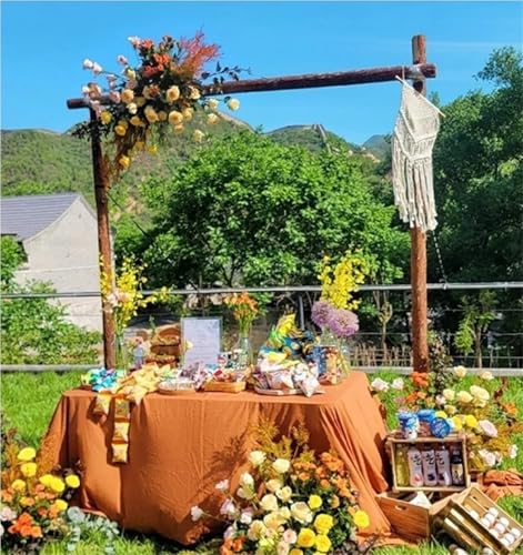Arco de boda de madera para exteriores, 1,2 x 1,2 m, estante de flores rústicas, para ceremonia, telón de fondo para fotos, decoración de bodas, eventos, cartelería