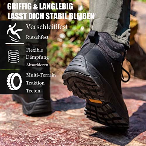 SHULOOK Wandelschoenen voor heren, waterdicht, outdoor, licht, ademend, trekkingschoenen voor heren, reizen, high rise, wandellaarzen, antislip, camping, vissen, hiking boot - Image 6