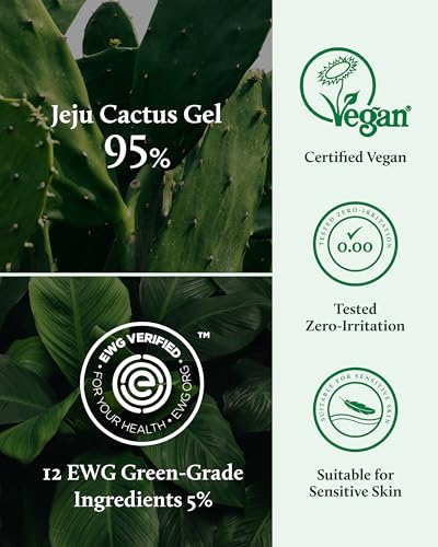 Yadah YADAH_CAC_GEL Cactus Soothing Gel (8.45Fl Oz) - Sunburn Relief, Calm, Cool & Soothe Irritated Skin, Face Redness. Korean Skin Care. 95% Cactus Extract thumb #3