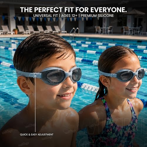 Image of Zest 4 Toyz Swimming Goggles for Kids and Adults with Adjustable Strap Anti-Fog UV Protection Lens Air Tight Comfortable Silicone Frame for Swimming Pool - Grey