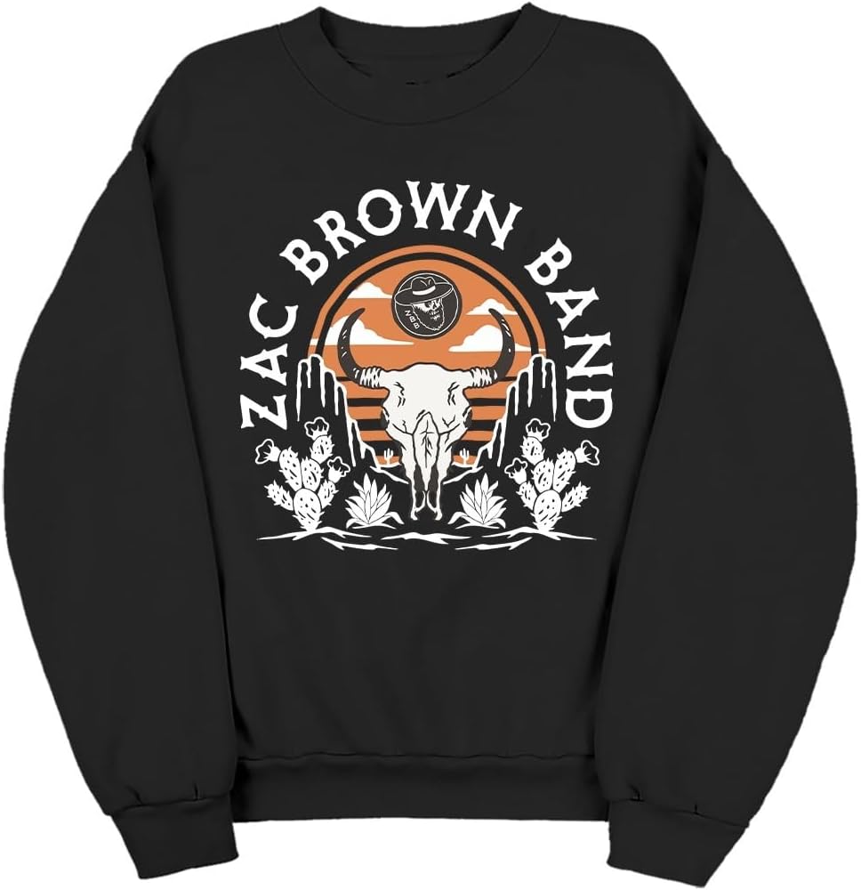 Pullover Sweater Zac Brown Band Official Merch Monkey & Deer Logo Long Sleeve Crewneck Sweatshirt Uniadult