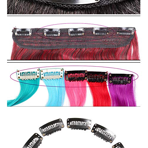 50Pcs Wig Clips 32Mm Snap Clips For Hair Extensions I Shape Hair Clips Tools 6 Teeth Black Color Hair Extension Clips 30 Assorted Sewing Needles And 2 Rolls Thread (Black) #TOP5