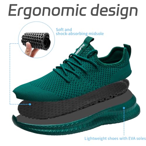 Image of Men Non-Slip Work Shoes Tennis Gym Sneakers Breathable Slip Resistant Lightweight and Comfortable for All-Day Wear Sports and Walking