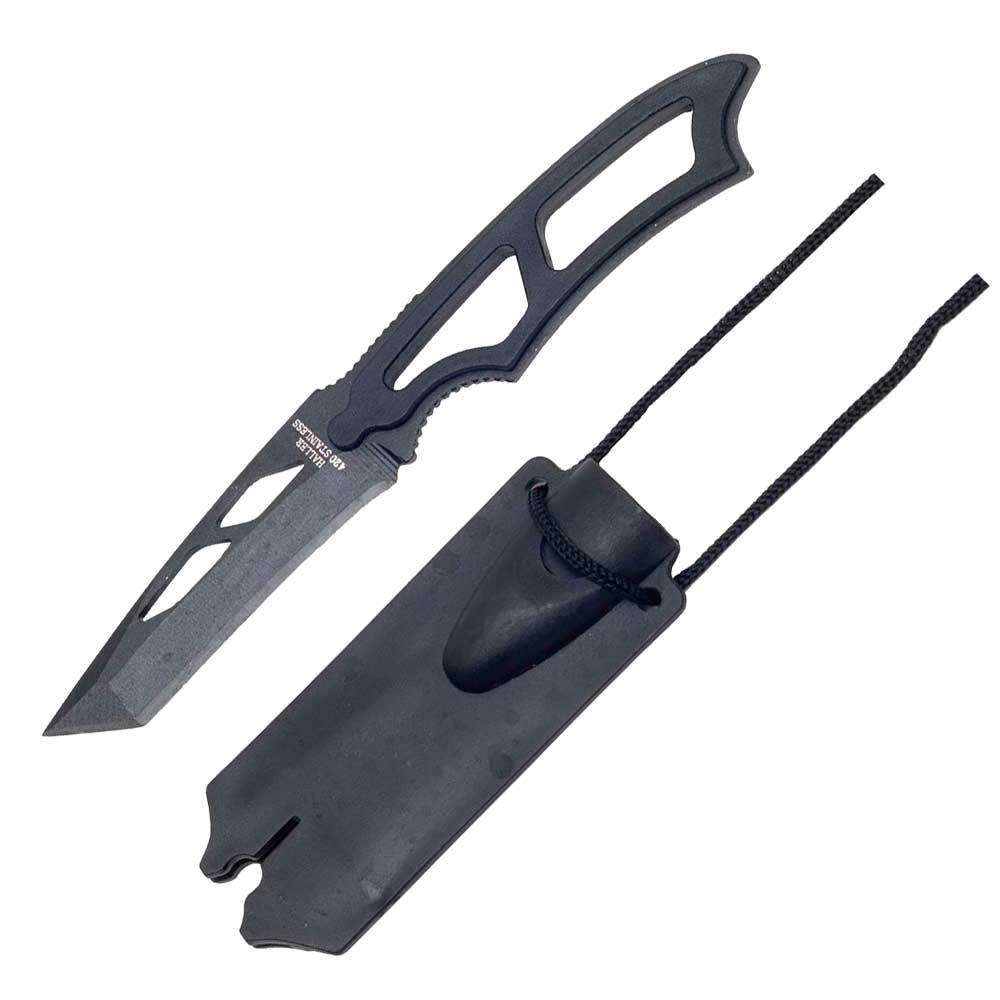Haller Taschenmesser Neck Knife Tanto-Klinge Schwarz