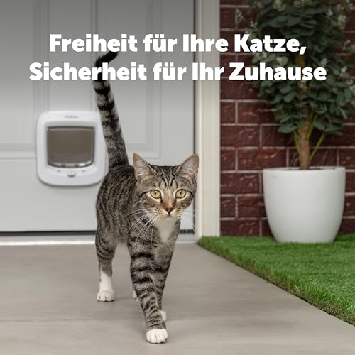 PetSafe Mikrochip Katzenklappe, Selektiver Zugang für Ihre Katze, hält fremde Tiere draußen, Katzen bis 7 kg, Weiß, 1 Stück (1er Pack)