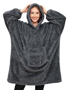 Tuopuda Sweat à Capuche Pull Femme Plaid, Sherpa Sweatshirts Surdimensionné Manche Longue, Chaud Idee Cadeau Femme, Gris