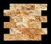 Gold / Yellow Travertine 2 X 4 Split-Faced Brick Mosaic Tile - 6" X 6" Sample