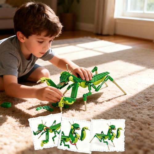 Image of Mini Insect Building Blocks Toy Insect Collection Building Block Set Insects Collection Building Blocks Bugs Toy Building Sets for Kids 6+ (Mantis)
