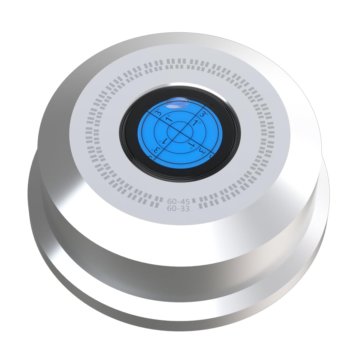 Monosaudio HiFi Schallplattengewicht 320g Plattenpuck mit Wasserwaage 60Hz Vinyl-Disc-Stabilisator für Plattenspieler, Silber