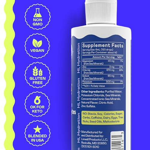 Image of Hi-Lyte K500 Unflavored Electrolytes Liquid Mix - High Potassium Concentrate for Keto, Fasting & Performance - 40 Servings