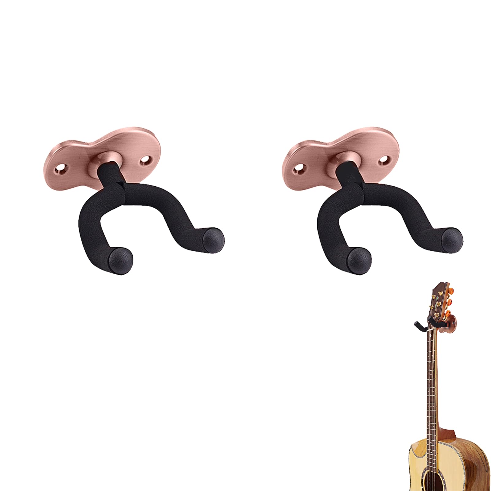 Tyatiyzn 2 Pieces Guitar Hooks Wall, Ukulele Holder Wall, Acoustic Guitar Holder, for Acoustic Guitar Classical Guitar, Bass, Ukulele