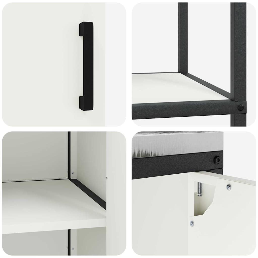 vidaXL Ensemble de Rangement Cuisine HATTEM 3 pc Blanc