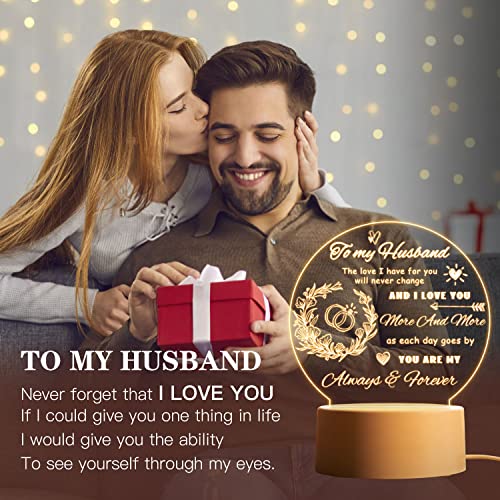 Fathers Day Gifts For Husband, Husband Gifts From Wife, Acrylic Night Light Marriage Gifts For Him, Romantic Lamp Birthday Gifts For Husband Engagement Gifts Fathers Day Gifts From Wife #TOP1