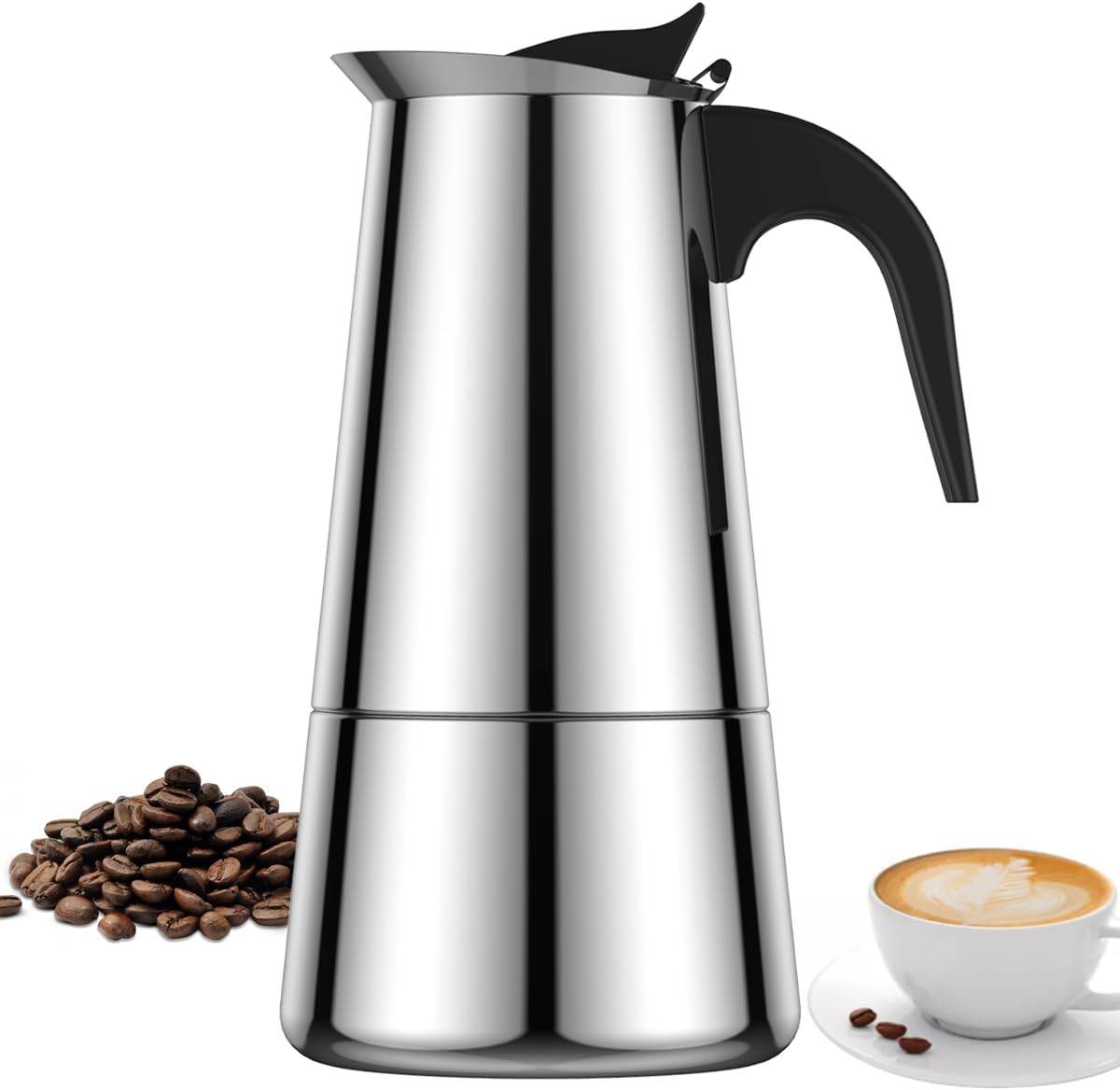 200ml Stovetop Espresso Maker,Induction Coffee Pot Italian Coffee Maker